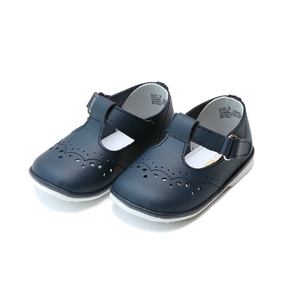 Angel Birdie Navy Leather T-Strap Mary Jane